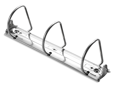 Mecanismo de anillas (plana y diseño en el centro), con palanca alta